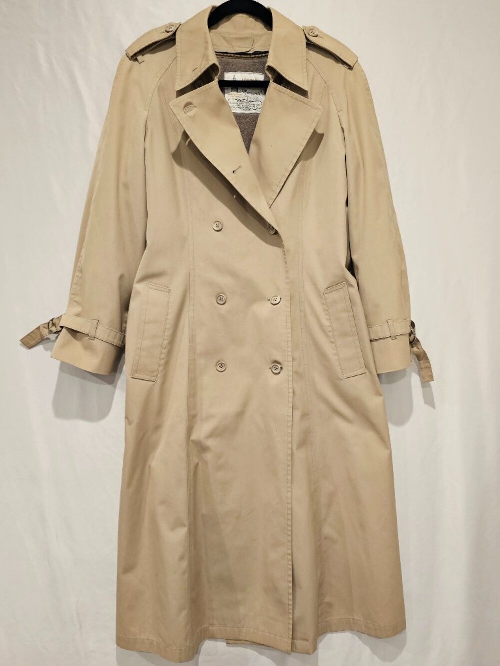 Vintage 70s London Fog Trench Coat Beige Women's 12R Maincoats Zip Out Liner